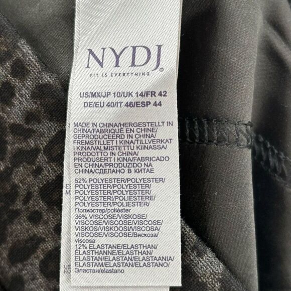NYDJ Lift Tuck Technology Jodie Ponte Knit Animal Print Legging Pants Size 10 - Picture 6 of 11